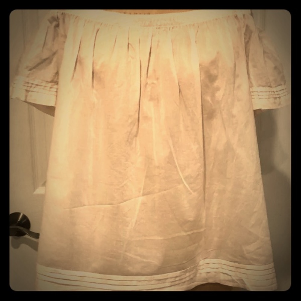 Baby pink off the shoulder blouse